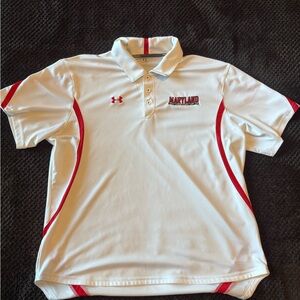 Under Armor Maryland Terrapins NCCAB Gameday Polo Shirt White Large